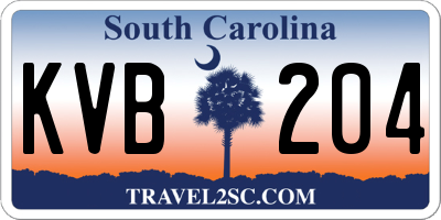 SC license plate KVB204