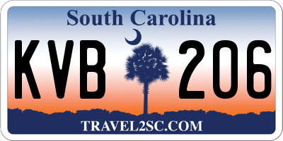SC license plate KVB206