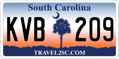 SC license plate KVB209