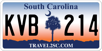 SC license plate KVB214