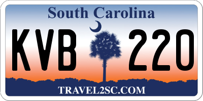 SC license plate KVB220
