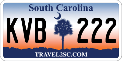 SC license plate KVB222