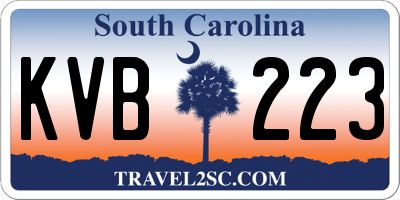 SC license plate KVB223