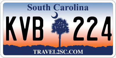 SC license plate KVB224