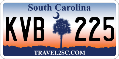 SC license plate KVB225