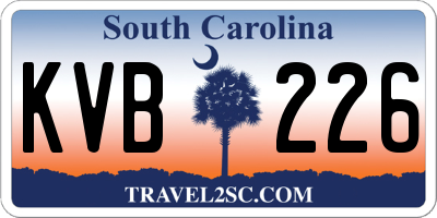 SC license plate KVB226