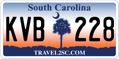 SC license plate KVB228