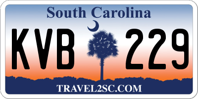 SC license plate KVB229