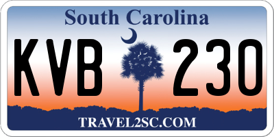 SC license plate KVB230