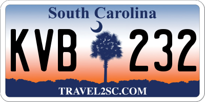 SC license plate KVB232