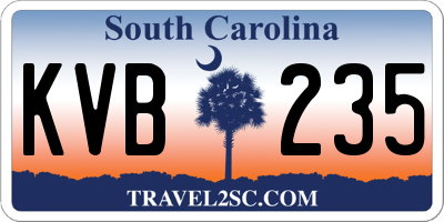 SC license plate KVB235