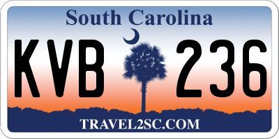 SC license plate KVB236