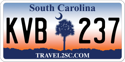 SC license plate KVB237