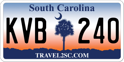 SC license plate KVB240