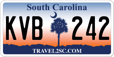 SC license plate KVB242