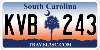 SC license plate KVB243