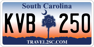 SC license plate KVB250