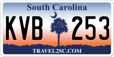 SC license plate KVB253
