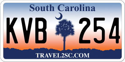 SC license plate KVB254
