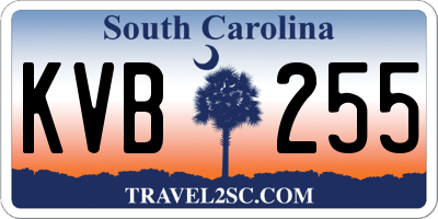 SC license plate KVB255