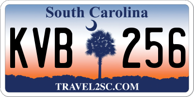 SC license plate KVB256