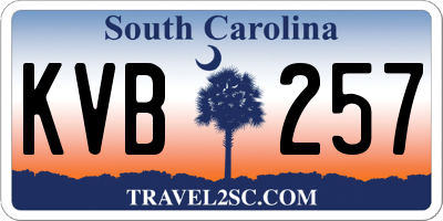 SC license plate KVB257