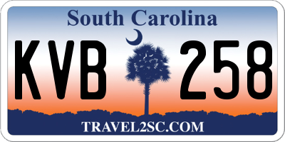 SC license plate KVB258