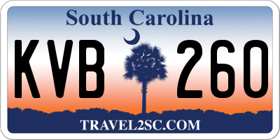 SC license plate KVB260