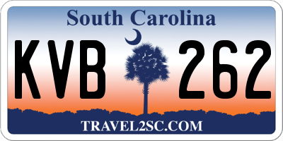 SC license plate KVB262