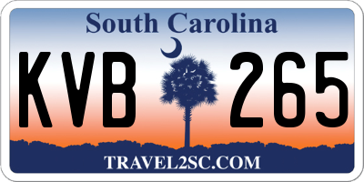 SC license plate KVB265