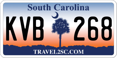 SC license plate KVB268
