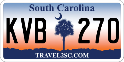 SC license plate KVB270