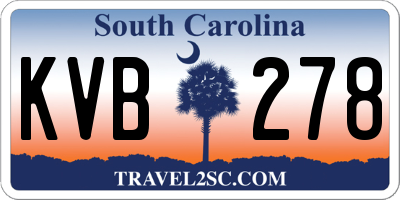 SC license plate KVB278