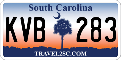 SC license plate KVB283