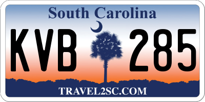 SC license plate KVB285