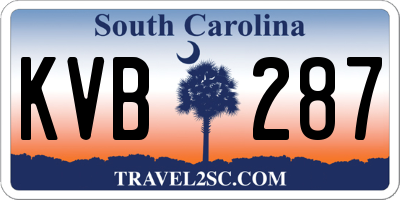 SC license plate KVB287