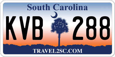 SC license plate KVB288