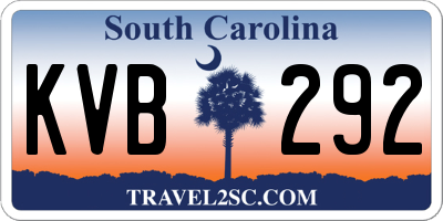 SC license plate KVB292