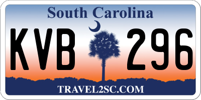 SC license plate KVB296