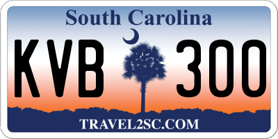 SC license plate KVB300