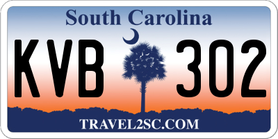 SC license plate KVB302