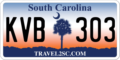SC license plate KVB303