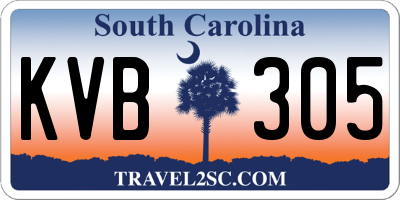 SC license plate KVB305