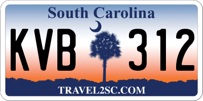 SC license plate KVB312