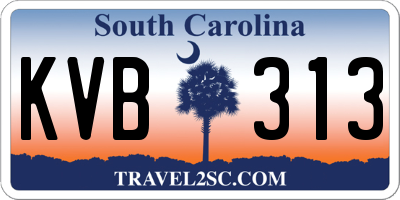 SC license plate KVB313