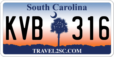 SC license plate KVB316