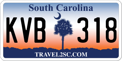 SC license plate KVB318