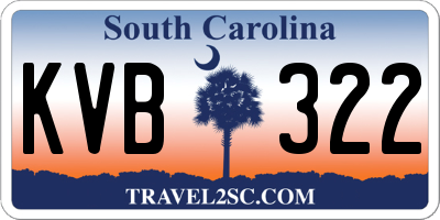 SC license plate KVB322