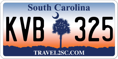 SC license plate KVB325