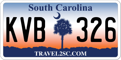 SC license plate KVB326